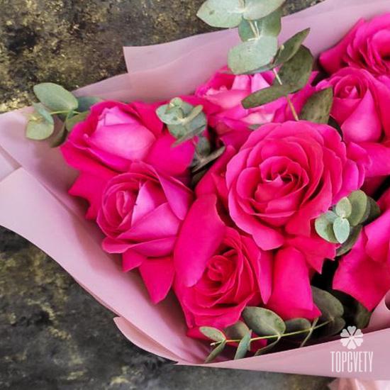 Букет из 11 розовых роз Пинк Флойд 70см