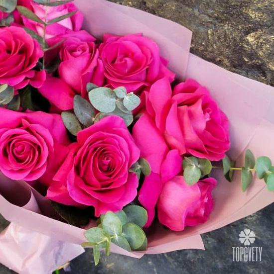 Букет из 11 розовых роз Пинк Флойд 70см