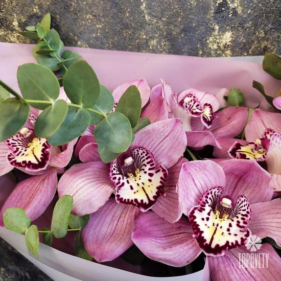 Букет из 11 розовых орхидей