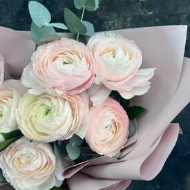 Букет из 9 розовых ранункулюсов