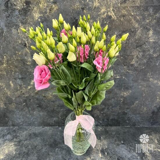 Букет из 15 розовых эустом