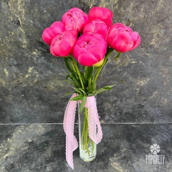 Букет из 7 розовых пионов