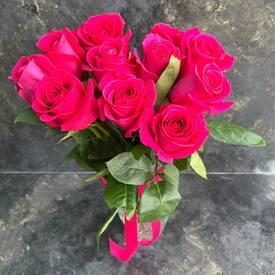 Букет из 11 розовых роз Пинк Флойд 50см