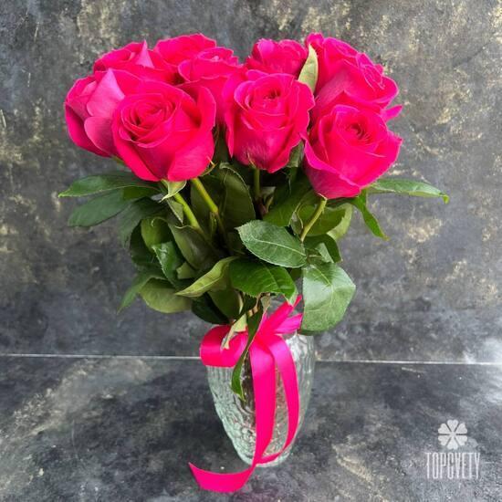 Букет из 11 розовых роз Пинк Флойд 50см