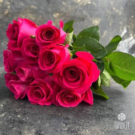 Букет из 11 розовых роз Пинк Флойд 50см