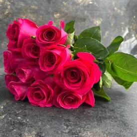 Букет из 11 розовых роз Пинк Флойд 50см