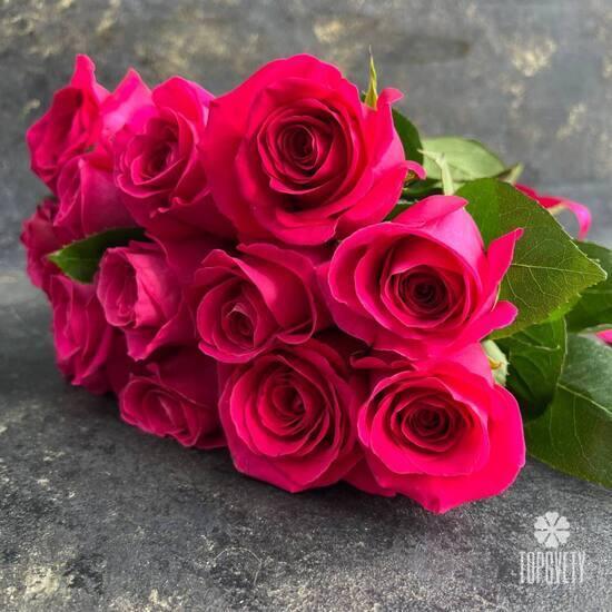 Букет из 13 розовых роз Пинк Флойд 50см