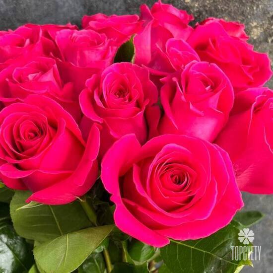 Букет из 13 розовых роз Пинк Флойд 50см