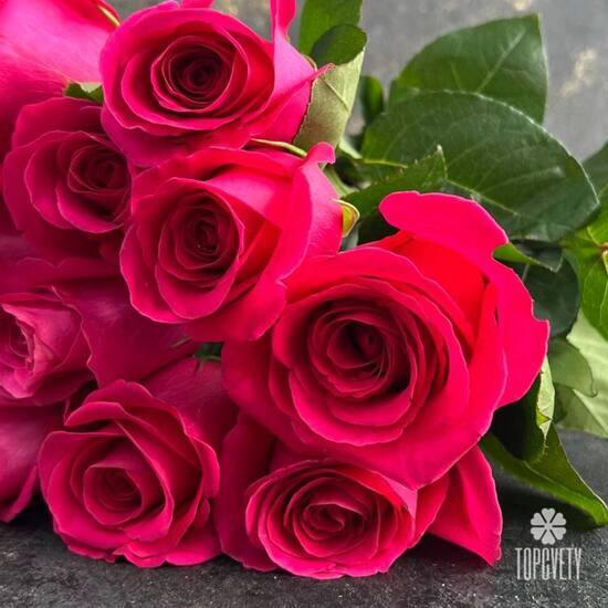 Букет из 13 розовых роз Пинк Флойд 50см