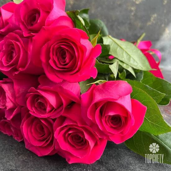 Букет из 17 розовых роз Пинк Флойд 50см