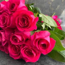 Букет из 17 розовых роз Пинк Флойд 50см