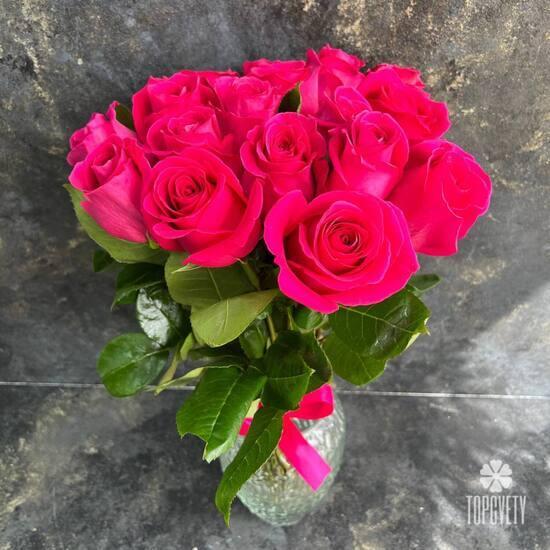 Букет из 17 розовых роз Пинк Флойд 50см