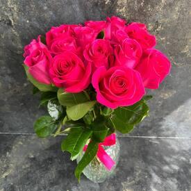 Букет из 17 розовых роз Пинк Флойд 50см