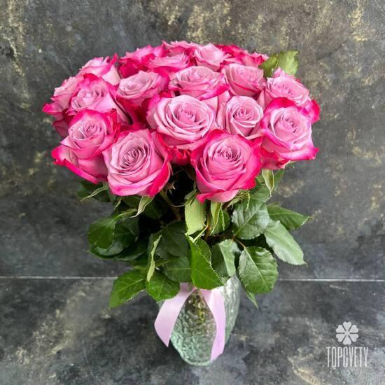Букет из 21 сиреневых роз 50см