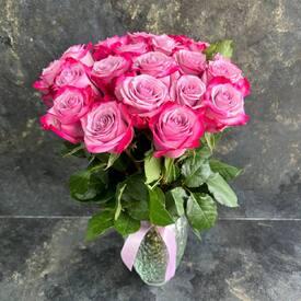 Букет из 21 сиреневых роз 50см