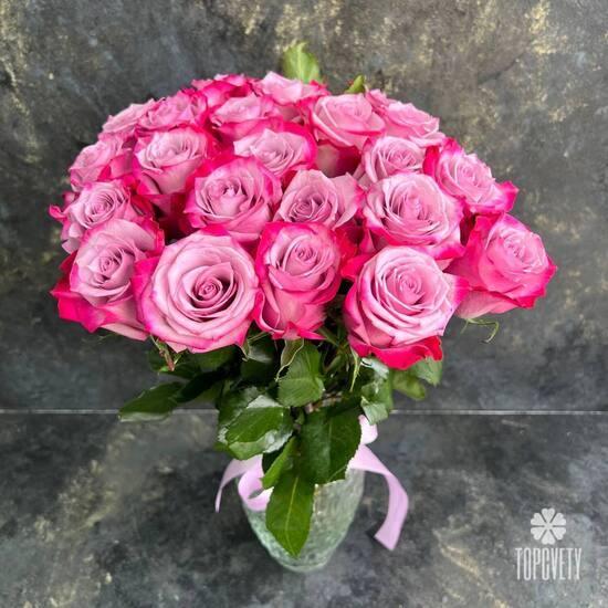 Букет из 25 сиреневых роз 50см