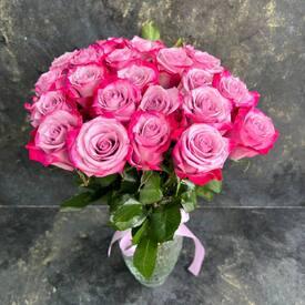 Букет из 25 сиреневых роз 50см