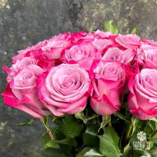 Букет из 25 сиреневых роз 50см