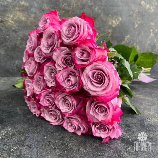 Букет из 25 сиреневых роз 50см