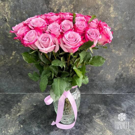 Букет из 35 сиреневых роз 50см 