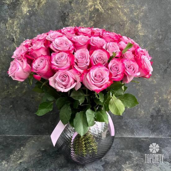 Букет из 45 сиреневых роз 50см