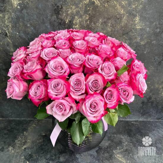 Букет из 45 сиреневых роз 50см