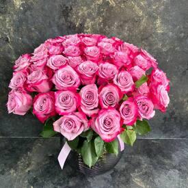 Букет из 45 сиреневых роз 50см