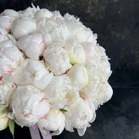 Букет из 45 белых пионов