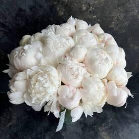 Букет из 15 белых пионов