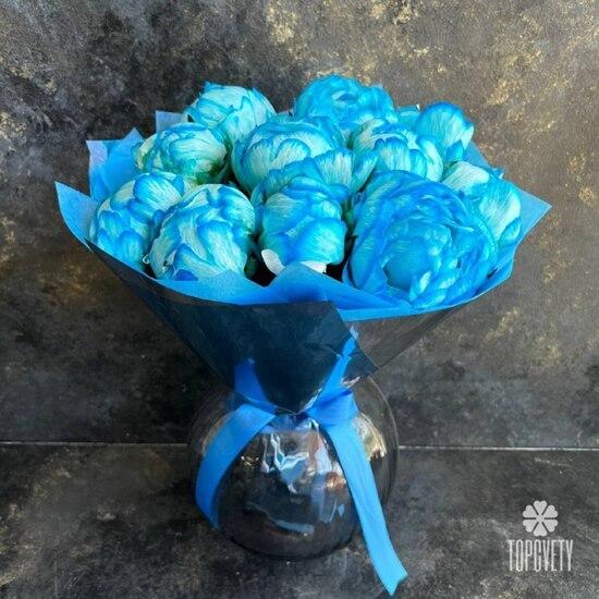 Букет из 11 синих пионов