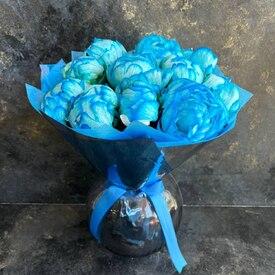 Букет из 11 синих пионов