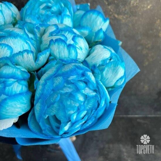 Букет из 11 синих пионов