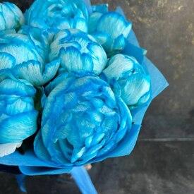 Букет из 11 синих пионов