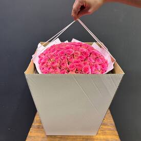 Букет из 101 розовой розы микс 40см