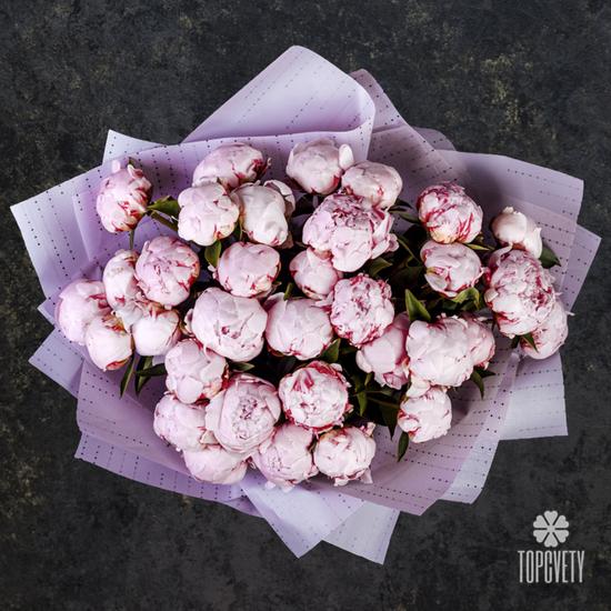 Букет из 31 розового пиона