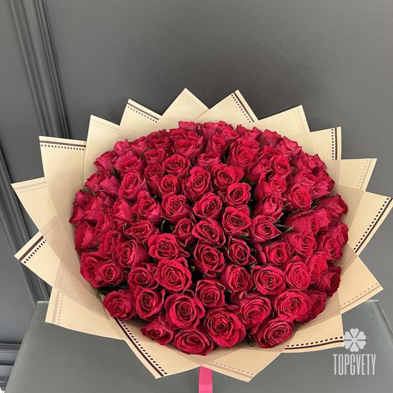 Букет из 101 красной розы 40см 