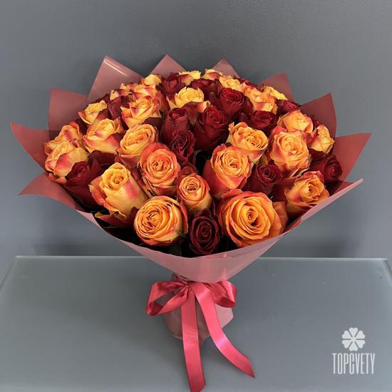 Букет из 51 розы микс 40см