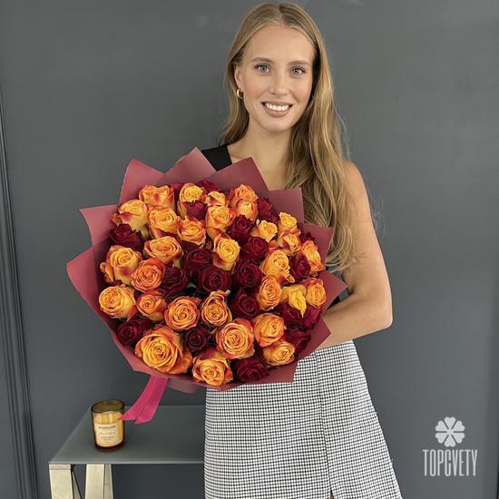 Букет из 51 розы микс 40см