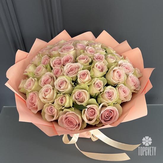 Букет из 51 розовой розы 40см