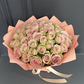 Букет из 51 розовой розы 40см