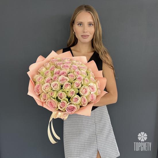 Букет из 51 розовой розы 40см