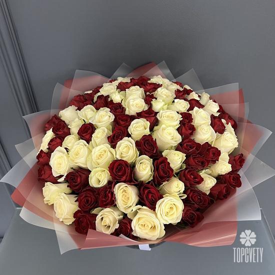 Букет из 101 розы микс 40см