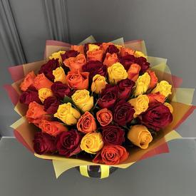Букет из 51 розы микс 40см