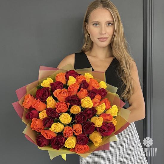 Букет из 51 розы микс 40см