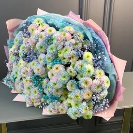 Букет из 25 хризантем Сантини