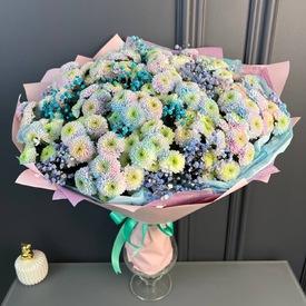 Букет из 25 хризантем Сантини