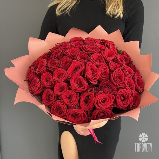 Букет из 51 красной розы 40см