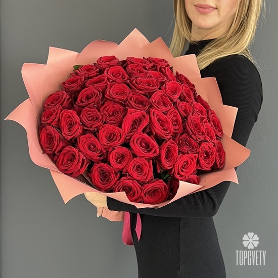 Букет из 51 красной розы 40см