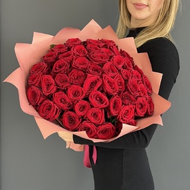 Букет из 51 красной розы 40см