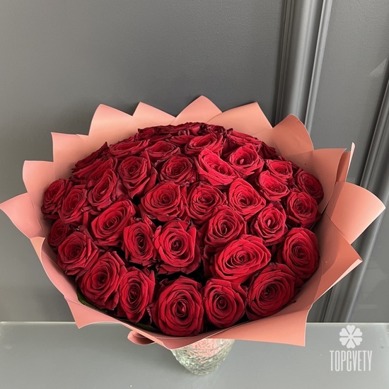 Букет из 51 красной розы 40см